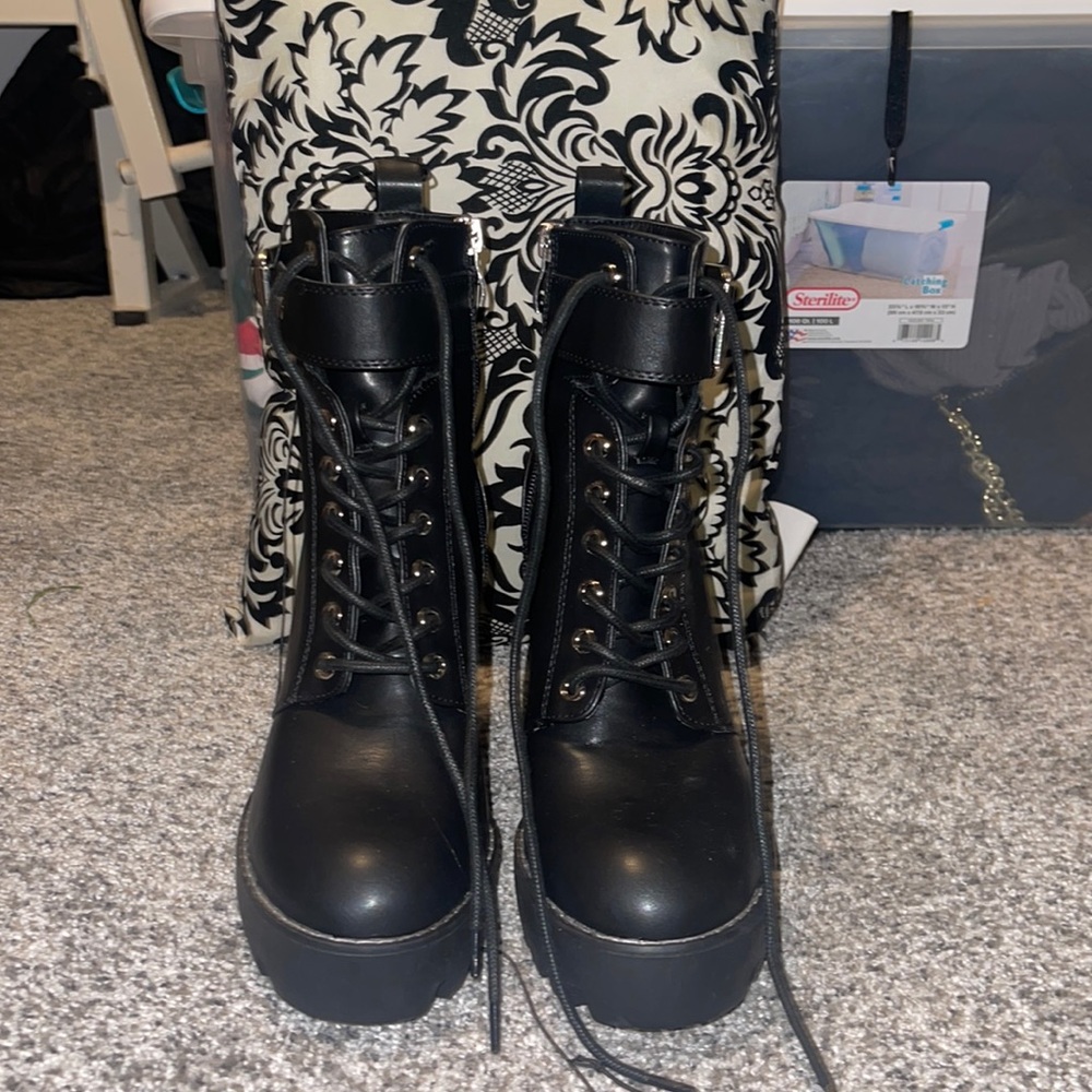 Black Combat Heels